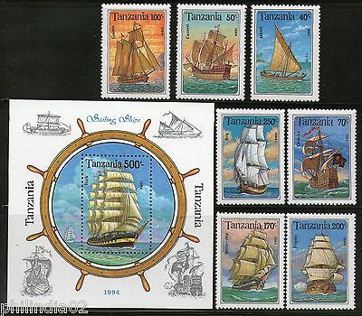 Tanzania 1994 Sailing Ships Boat Transport Sc 1209-16 7v+ M/s MNH # 6172