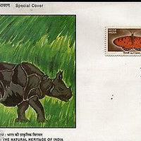 India 2000 VIII Def. Series - Butterfly Phila-D169-70 Natural Heritage Rhino FDC # 7108