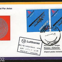 Mexico 1975 Mexico City - Nassau Bahamas Lufthansa First Flight Card # 6121