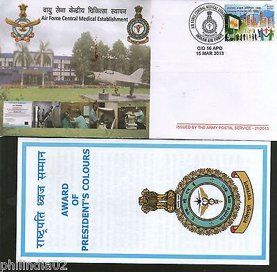 India 2013 Air Force Cent. Medical Establishment Military Coat of Arms APO Cover