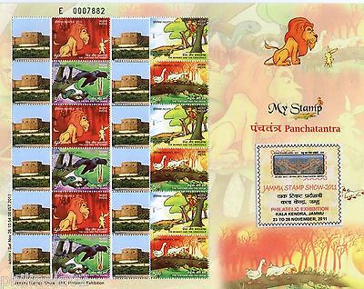 India 2011 My Stamp - Panchatantra Customized Jammu Stamp Exhibition Sheetlet 5