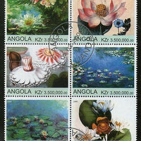 Angola 2000 Lotus Flower Tree Plant Orchid Flora Setenant BLK/6 Cancelled #13510