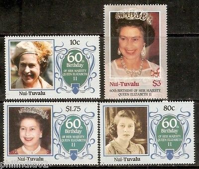 Tuvalu - Nui 1986 Queen Elizabeth II 60th Birth Day 4v MNH # 3412