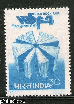 India 1980 World Book Fair Phila-811 1v MNH