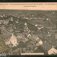 France 1919 GLASS - Panoramic (3) taking the old Tour St-Martin View Card India