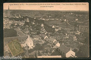 France 1919 GLASS - Panoramic (3) taking the old Tour St-Martin View Card India