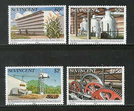 St. Vincent 1982 Re- Introduction of Sugar Indust Boiler Machinery Sc 639-42 MNH