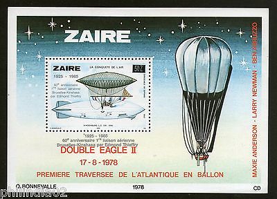 Zaire 1985 Giffard’s Balloon Graf Zeppelins Edmond Thieffry Sc 1181 M/s MNH # 5439