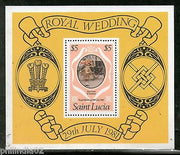 St. Lucia 1981 Lady Diana & Prince Charls Royal Wedding Sc 546 MNH M/s