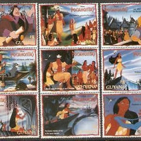 Guyana 1995 Disney Animated Film Movie POCAHONTAS 9v Se-tenant MNH Set # 13017