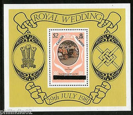 CAICOS IS. O/P on Turks & Caicos Islands 1981 Lady Diana Wedding MNH M/s # 5340