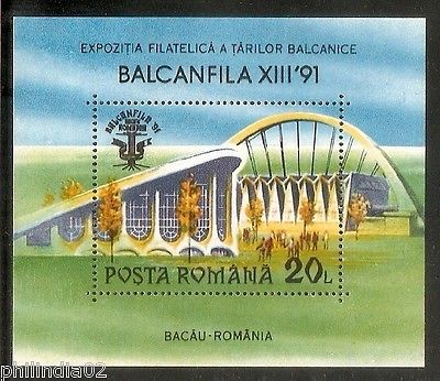 Romania 1991 BALCANFILA Architecture Event Hall M/s MNH