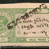 India Fiscal Palitana State 8As Green Type 9 KM 94 Court Fee Stamp Used # 4104D