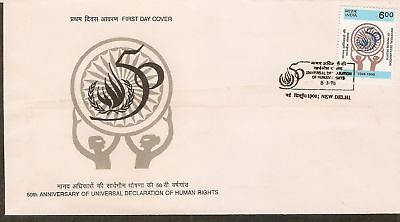India 1998 Declaration of Human Rights Phila-1613 FDC