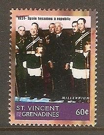 St. Vincent 1999 Millennium - Spain Becomes A Republic in1931 Sc 2741d History MNH # 3151