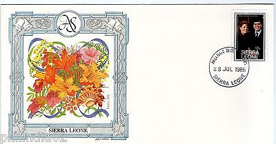 Sierra Leone 1986 Royal Wedding Prince Andrew & Sarah Fargusan Sc 769 Flower FDC