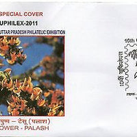 India 2011 Palash - State Flower Tree Plant Orchid Birds UPHILEX Special Cover