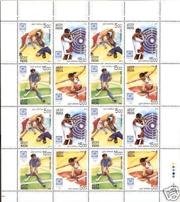 India 2004 Olympic Se-Tenant Phila-2212-15 Full Sheet