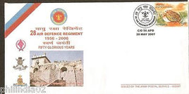 India 2007 Air Defence Regiment Fort Bird APO Cover