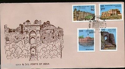 India 1984 Forts of India Gwalior Vellore Jodhpur Architecture Phila-978-81 FDC