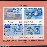 Ghana 1974 UPU Centenary Stamp on Stamp Sc 515A Imperforated M/s MNH