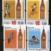 Sri Lanka 2012 Games of the XXX Olympiad London Sport Swimming Badminton 4v MNH