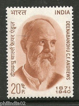 India 1971 Deenbandhu Charles Freer Andrews Gandhi Friend Phila-532 MNH