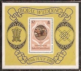 Turks & Caicos Is 1981 Diana Royal Wedding M/s MNH