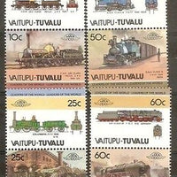 Tuvalu - Vaitupu 1985 Locomotive Railway Train Transport 8v MNH # 3287