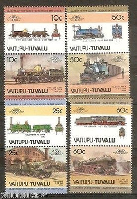 Tuvalu - Vaitupu 1985 Locomotive Railway Train Transport 8v MNH # 3287