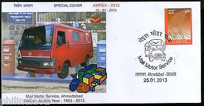 India 2013 AMPEX Mail Moter Service Ahmedabad Transport Van Special Cover # 7407