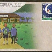 India 2008 Children´s day Paintings Moon Festivals Culture Phila-2401-3 FDC