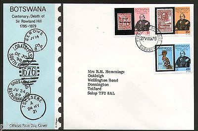 Botswana 1979 Rowland Hill Deaths Centenary Stamp on Stamp Sc 234-36 FDC # 9358