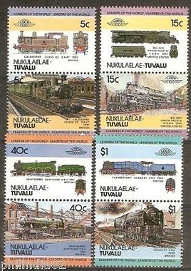 Tuvalu - Nukulaelae 1985 Locomotive Railway Train 8v MNH # 2281