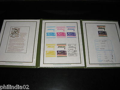 St. Vincent 1983 Locomotive Printer's Colour Trail Proof Folder Extremely RARE