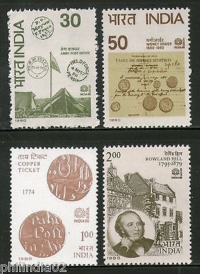 India 1980 INDIA-80, Rowland Hill Phila-808a 4V SET MNH