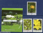 Slovenia 2007 Flower, Water Lily, Plant "SPECIMEN" MNH 3V + M/s # 2217