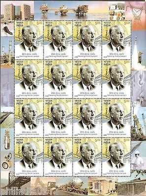 India 2008 Henning Holck Larson Phila-SL91 Sheetlet MNH