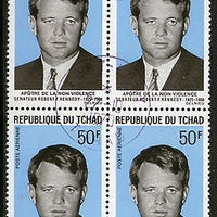 Chad 1969 Robert F. Kennedy Apostle of Non-Violence Sc C55 BLK/4 Cancel # 12886B