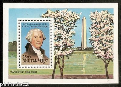 Bhutan 1982 George Washington Monument Flowering Tree M/s MNH