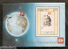 Cuba 1987 HAFNIA-87 Postman Flag Sc 2963 M/s MNH # 3164