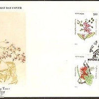 India 1993 Indian Flowering Trees Phila-1382-85 FDC