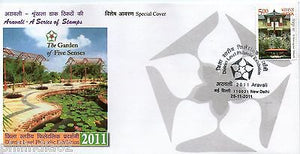 India 2011 Aravali - Series of Stamps Garden of Five Senses Special Cover # 6633