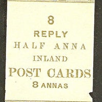 British India 8x½ An Reply Post Cards =8As Packet Wrapper Cut-out # 3600