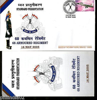 India 2005 Armoured Regiment Standard Presentation Aeroplan Military APO Cover+B