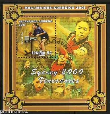 Mozambique 2001 Sydney Olympic Women Medal Winner Table Tennis M/s Canc. # 8105