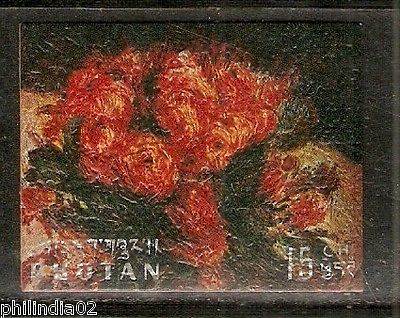 Bhutan 1970 Flower Sc 114d Rousseau Degas Van Gogh Reoir Painting Thick Card MNH