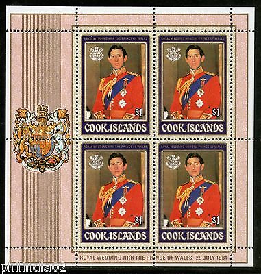 Cook Islands 1981 Lady Diana & Prince Charls Royal Wedding Sc 659 MNH Sheetlet