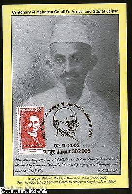 India 2002 Mahatma Gandhi Arrival & Stay at Jaipur Non Violence Max Card # 7645