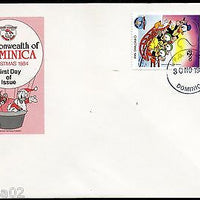 Dominica 1984 Walt Disney Cartoon Film Donald Duck Cinema Sc 872 FDC # 9344E